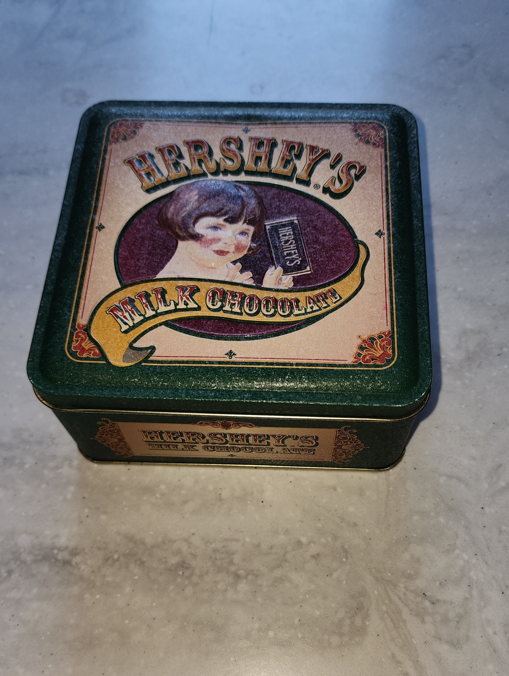 Vintage Hershey's Green Milk Chocolate Decorative Tin